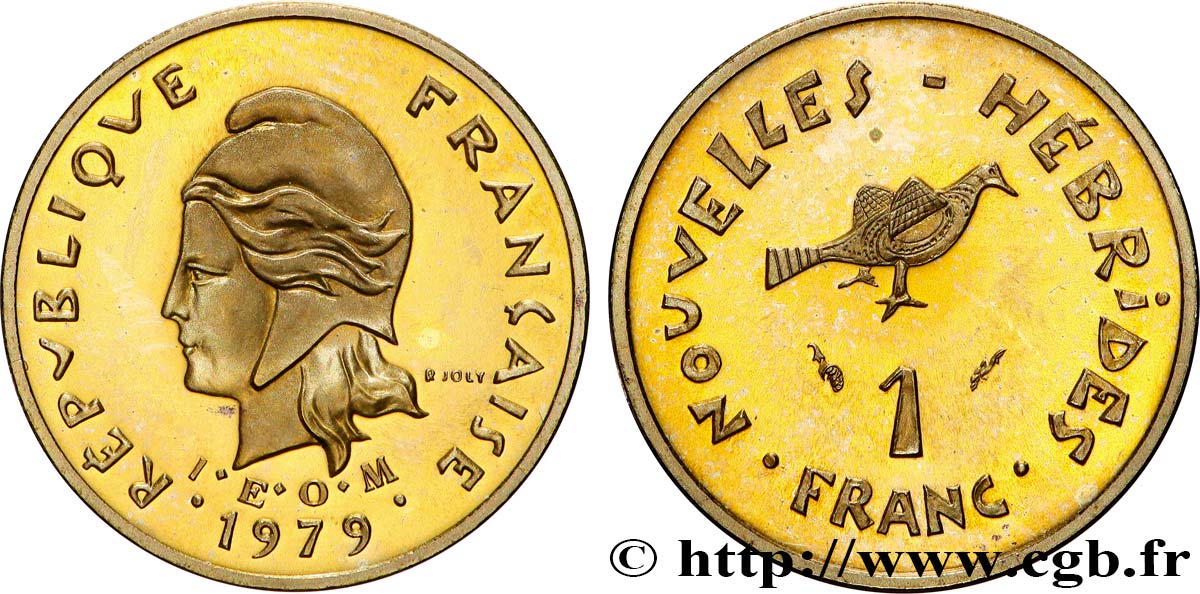 NEW HEBRIDES (VANUATU since 1980) Piefort 1 Franc IEOM 1979 Paris MS 