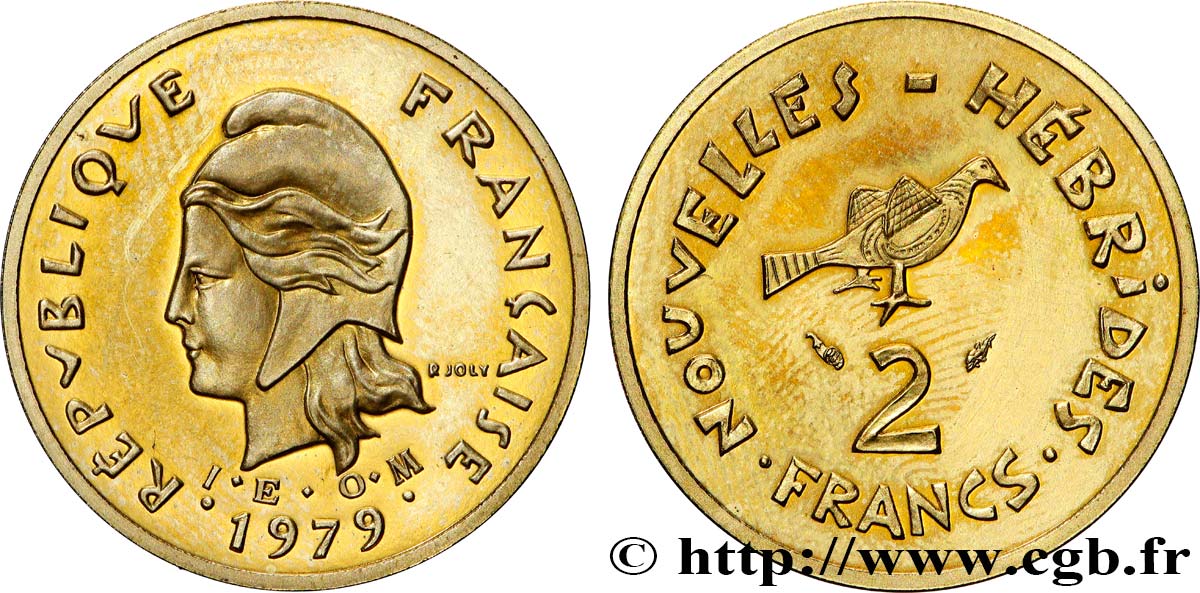NEW HEBRIDES (VANUATU since 1980) Piefort 2 Francs IEOM 1979 Paris MS 