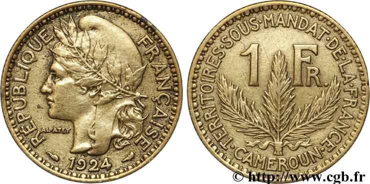 CAMERUN - Mandato Francese 1 Franc 1924 Paris BB autre