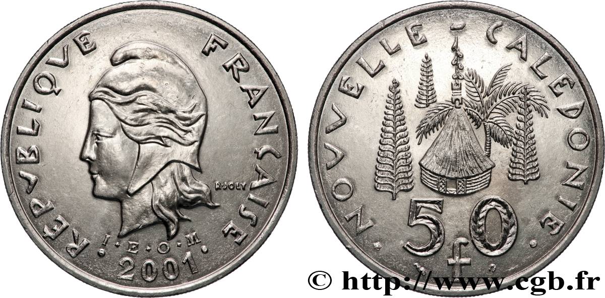 NEW CALEDONIA 50 Francs I.E.O.M Marianne 2001 Paris MS 