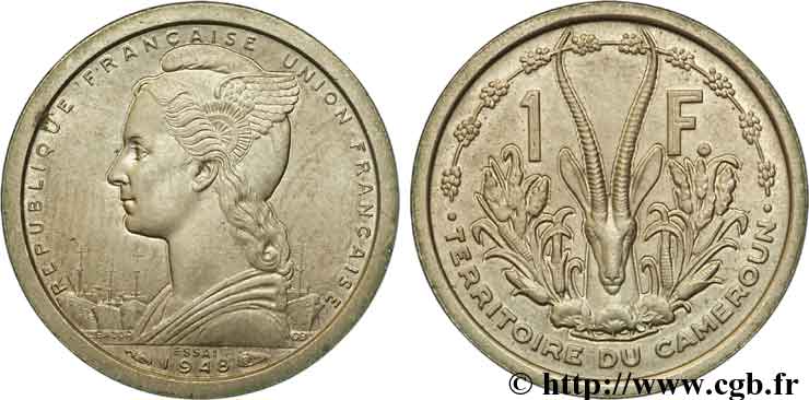 CAMERUN - UNIóN FRANCESA  1 franc ESSAI 1948 Paris SC 