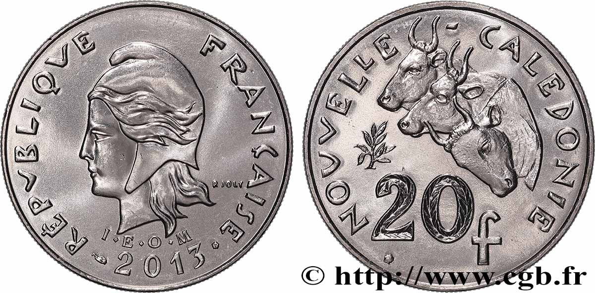 NEUKALEDONIEN 20 Francs I.E.O.M. 2013 Paris fST 