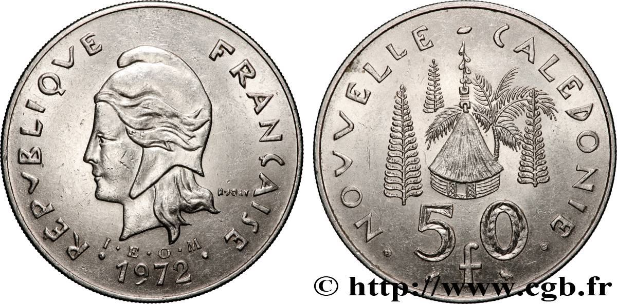 NEW CALEDONIA 50 Francs I.E.O.M. 1972 Paris AU 