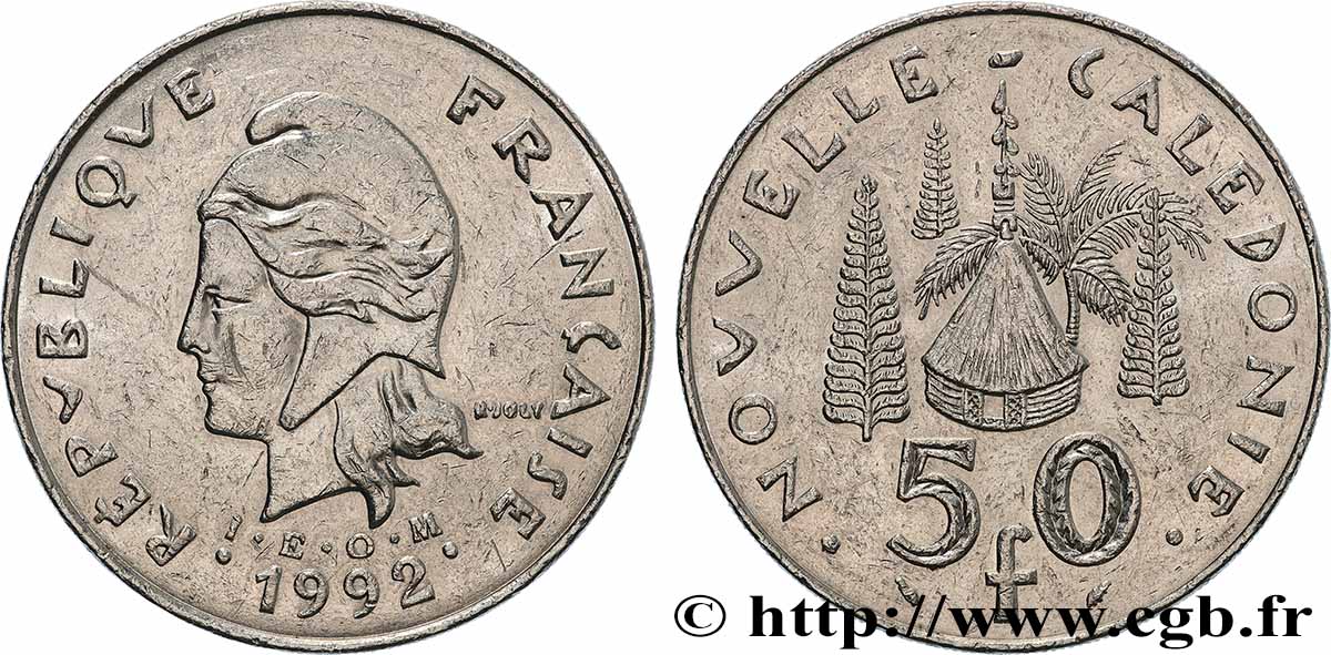 NEUKALEDONIEN 50 Francs I.E.O.M. 1992 Paris fVZ 