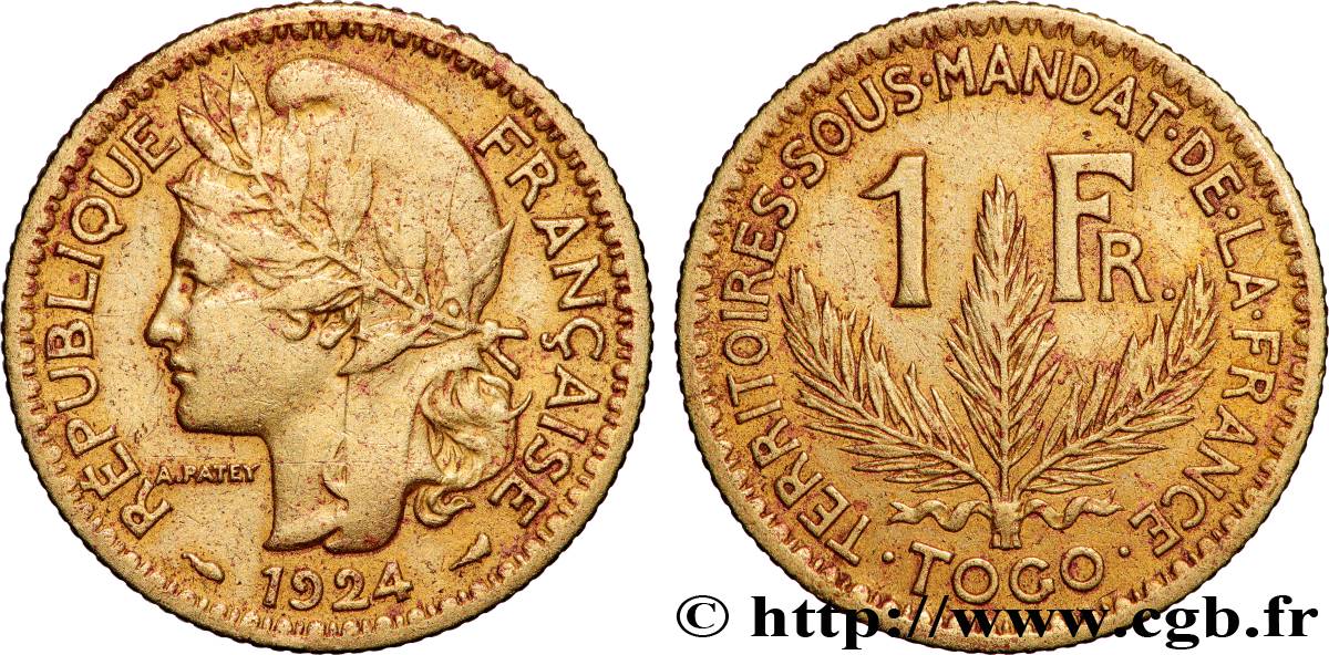TOGO - FRANZÖSISCHE MANDAT 1 Franc 1924 Paris S 