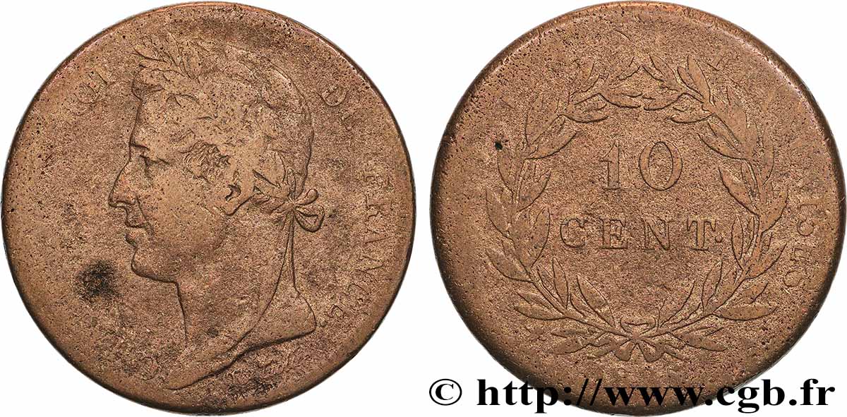 FRANZÖSISCHE KOLONIEN - Charles X, für Guayana und Senegal 10 Centimes 1825 Paris fS 