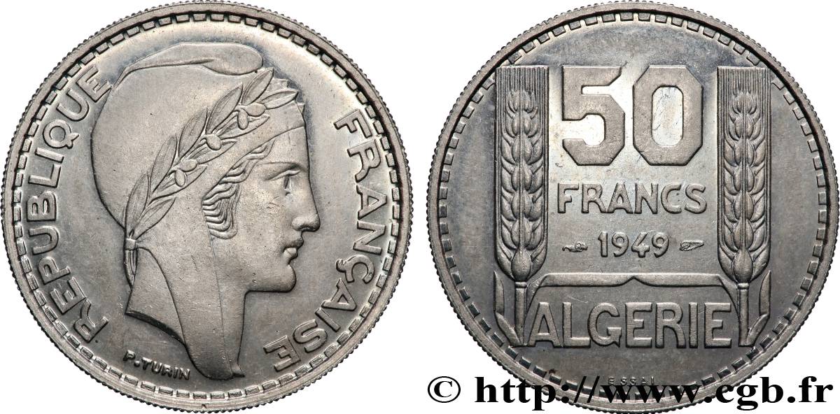 ALGERIA Essai 50 Francs Turin 1949  MS 