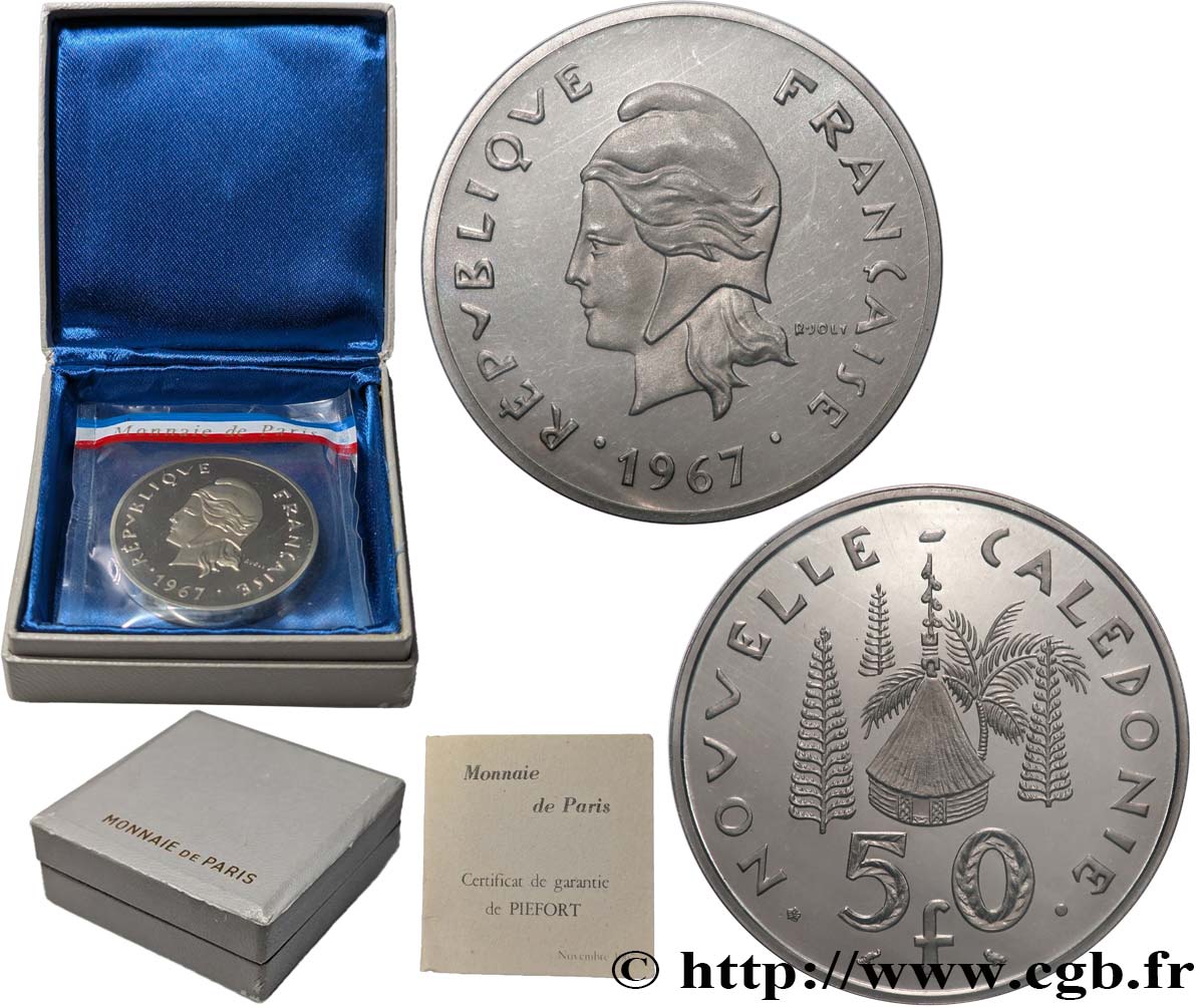 NEUKALEDONIEN Piéfort 50 Francs Pacifique 1967 Paris ST 