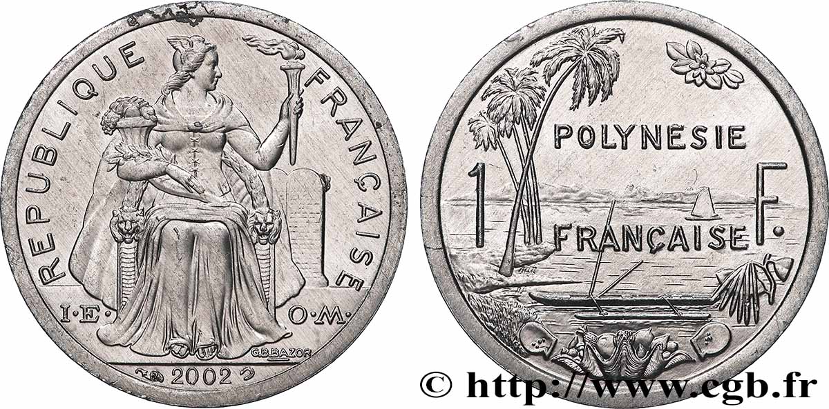POLYNÉSIE FRANÇAISE 1 Franc I.E.O.M. 2002 Paris SPL 