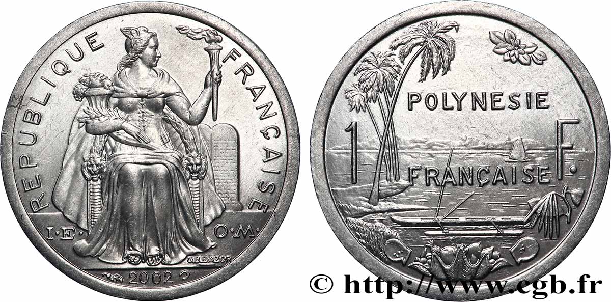 FRANZÖSISCHE-POLYNESIEN 1 Franc I.E.O.M. 2002 Paris fST 