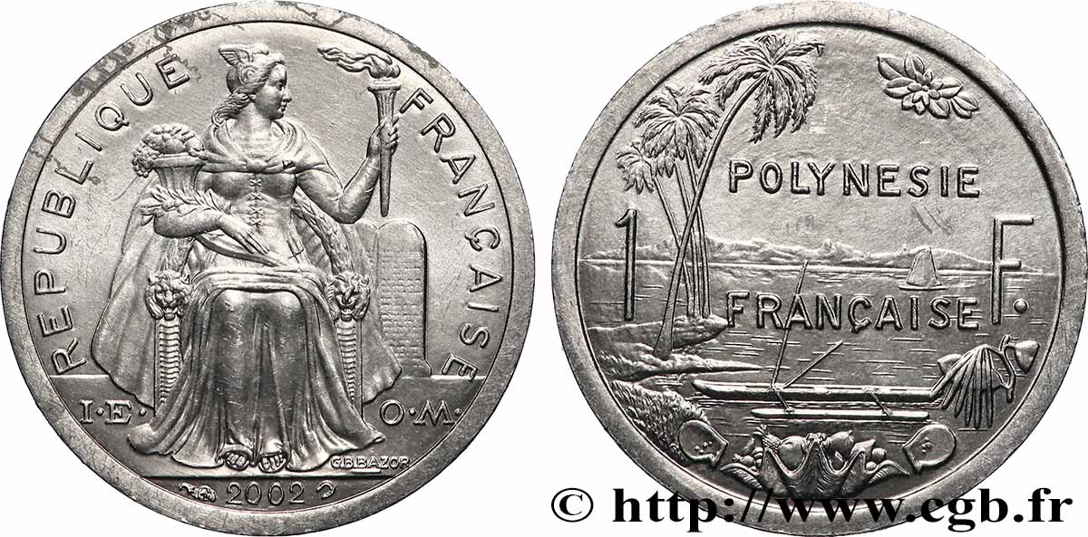 FRENCH POLYNESIA 1 Franc I.E.O.M. 2002 Paris MS 