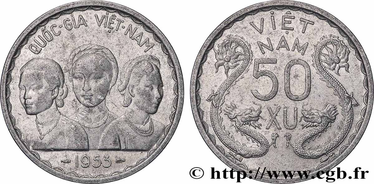 VIET-NAM (avant 1954) 50 Xu 1953 Paris TTB+ 