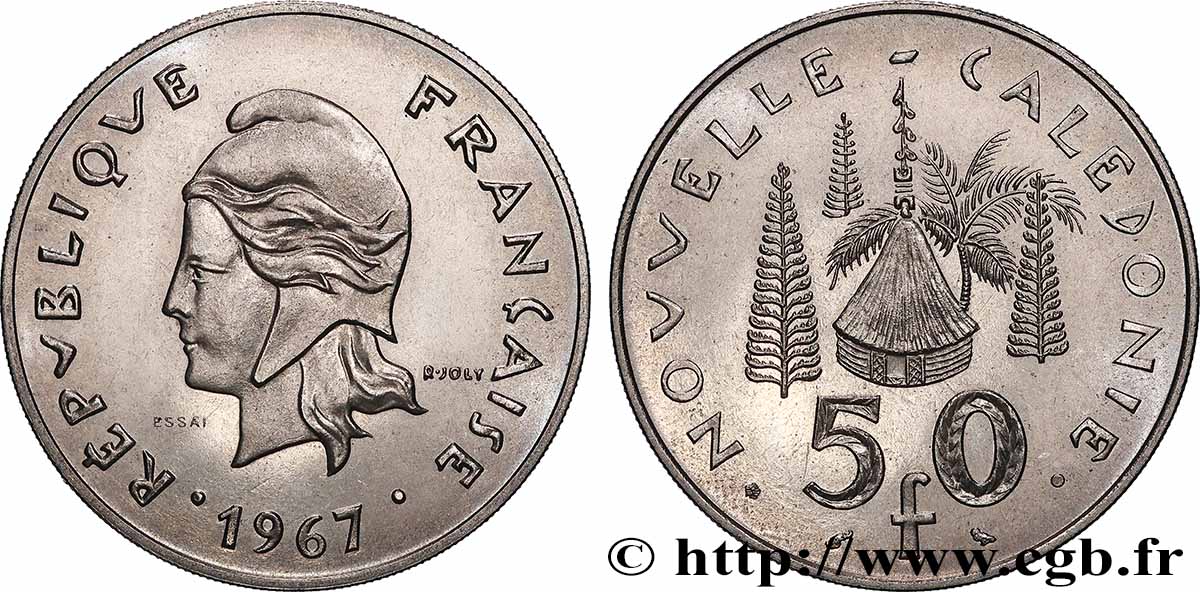 NOUVELLE CALÉDONIE Essai de 50 Francs 1967 Paris SUP 