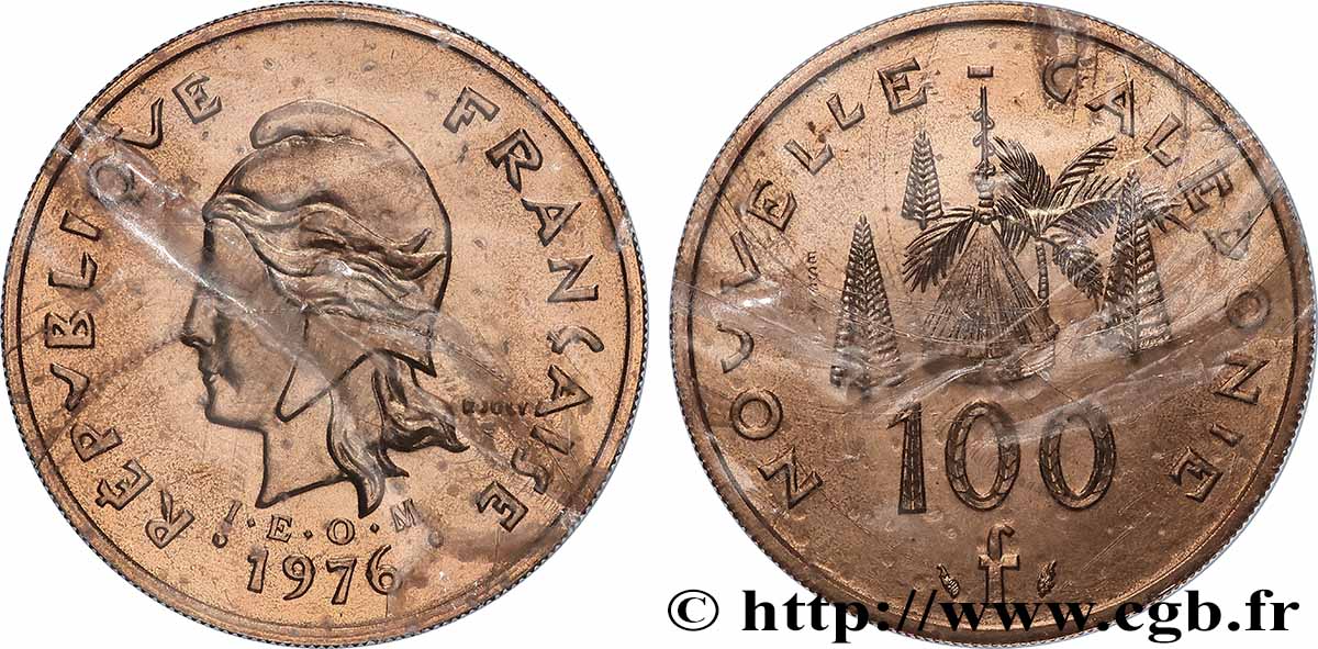 NOUVELLE CALÉDONIE Essai de 100 Francs 1976 Paris FDC 