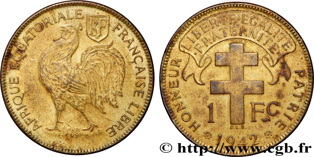 FRANZÖSISCHE EQUATORIAL AFRICA - Freie Französische Streitkräfte 1 Franc 1942 Prétoria fSS 
