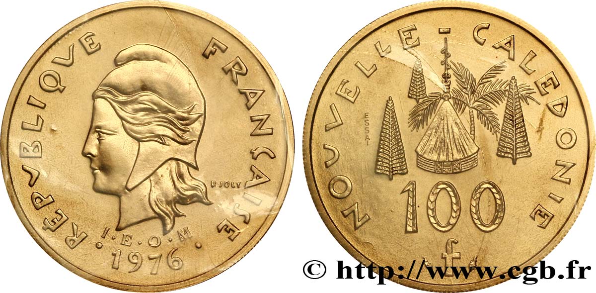 NUEVA CALEDONIA Essai de 100 Francs 1976 Paris FDC 