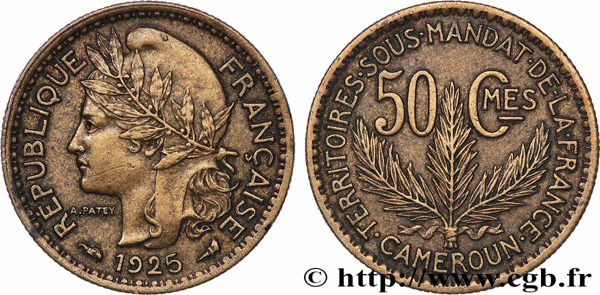 CAMEROUN - TERRITOIRES SOUS MANDAT FRANÇAIS 50 Centimes 1925 Paris TTB 