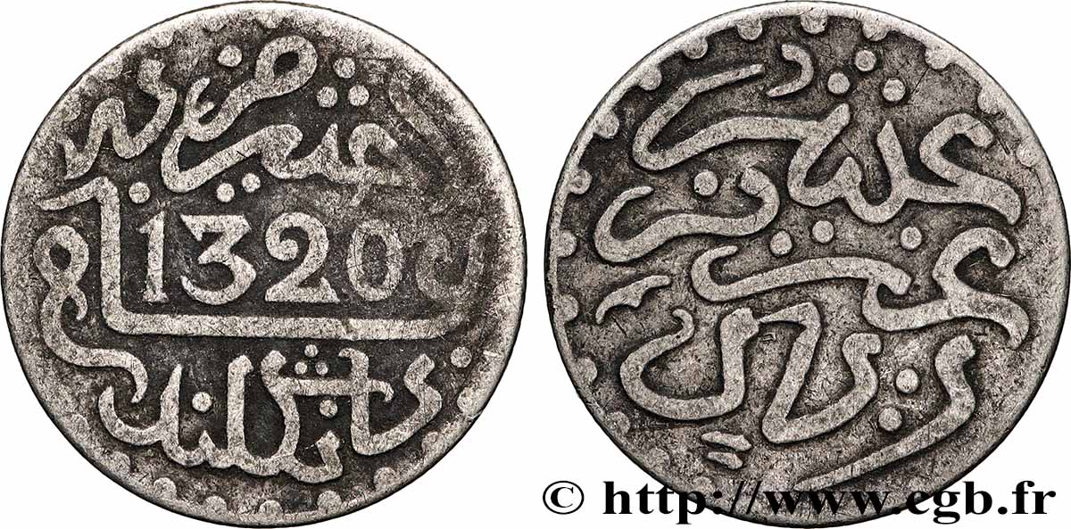 MAROKKO 1 Dirham Abdul Aziz I an 1320 1903 Londres SS 
