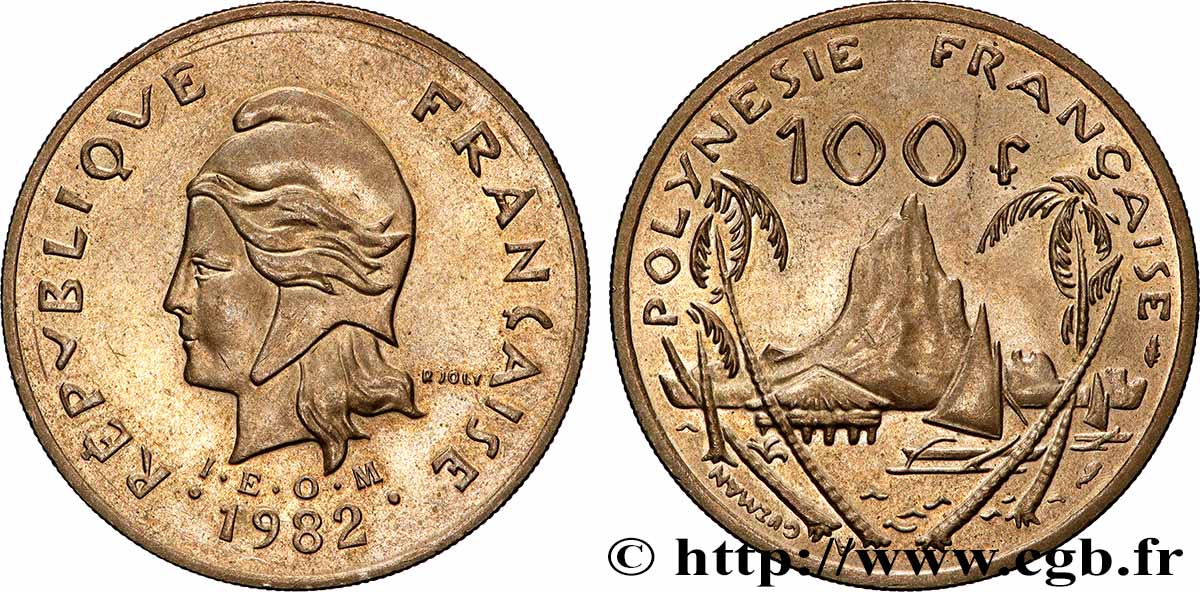 FRENCH POLYNESIA 100 Francs I.E.O.M. 1982 Paris AU 