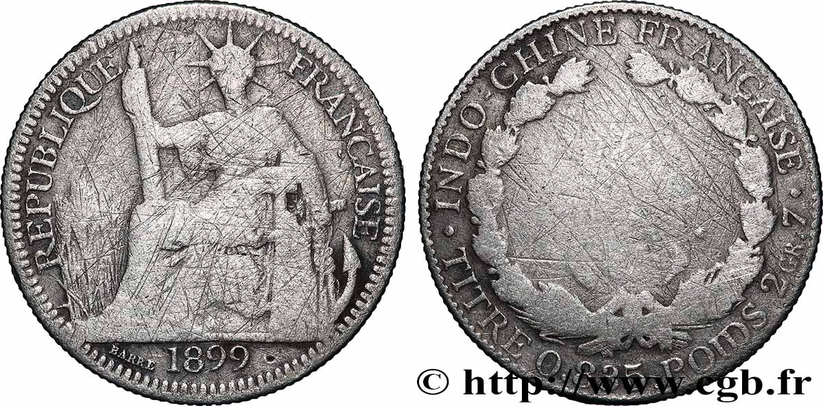 FRANZÖSISCHE-INDOCHINA 10 Centièmes 1899 Paris S 