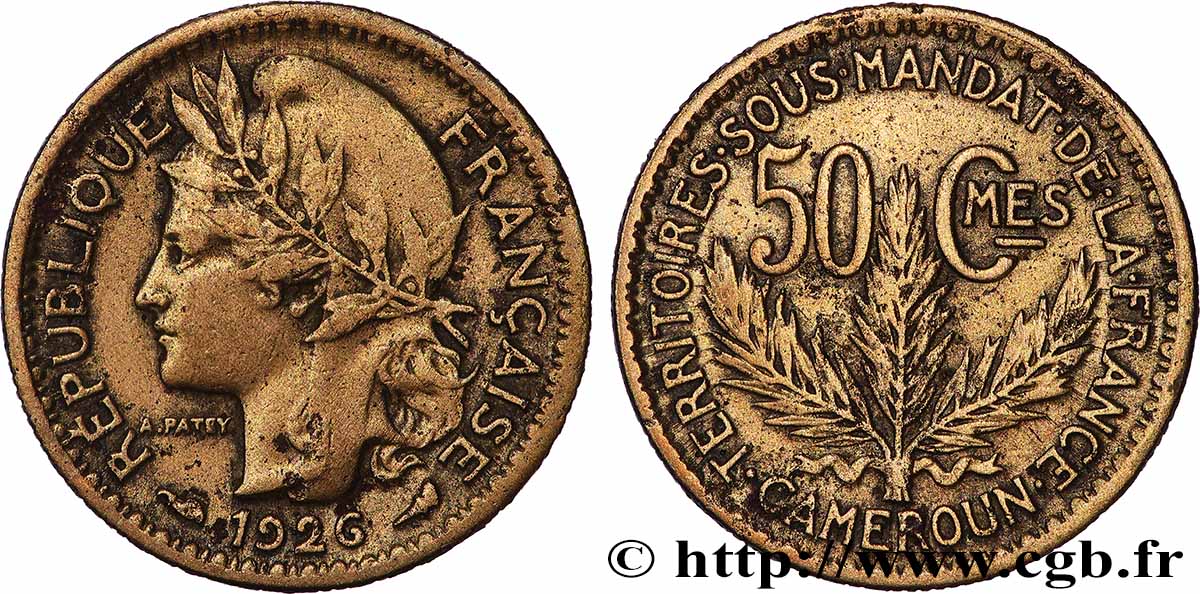 CAMEROON - TERRITORIES UNDER FRENCH MANDATE 50 Centimes 1926 Paris VF 