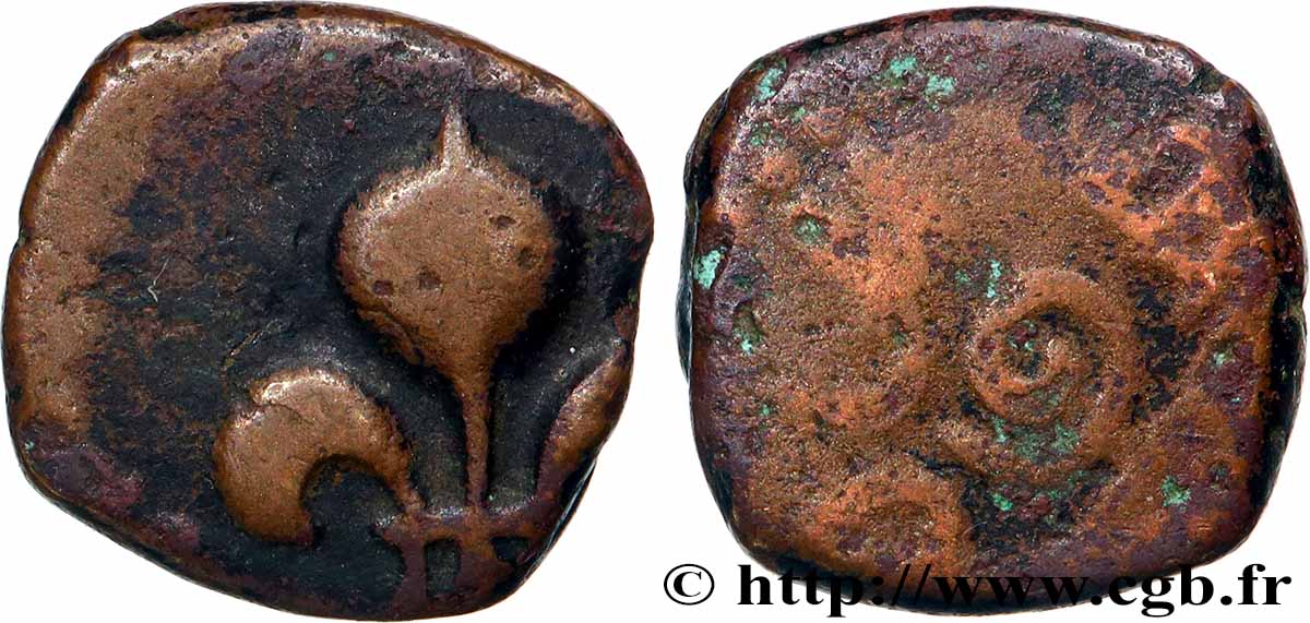 FRENCH INDIA 1 Doudou fleur de Lys, frappe contemporaine de Louis XV 1715-1774 N.D.  VF 