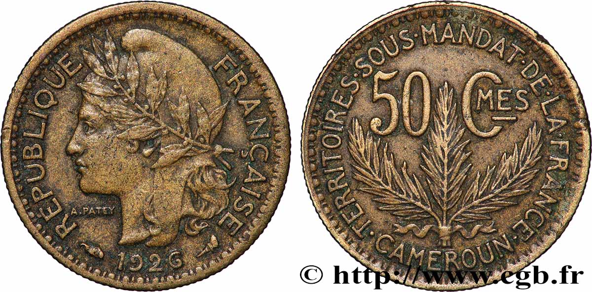 KAMERUN - FRANZÖSISCHE MANDAT 50 Centimes 1926 Paris SS 