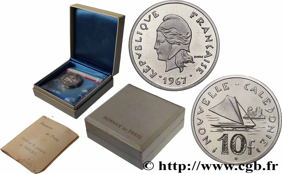 NEW CALEDONIA Piéfort 10 Francs Pacifique 1967 Paris MS 