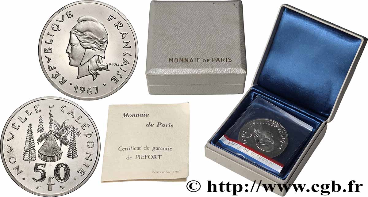 NEW CALEDONIA Piéfort 50 Francs Pacifique 1967 Paris MS 