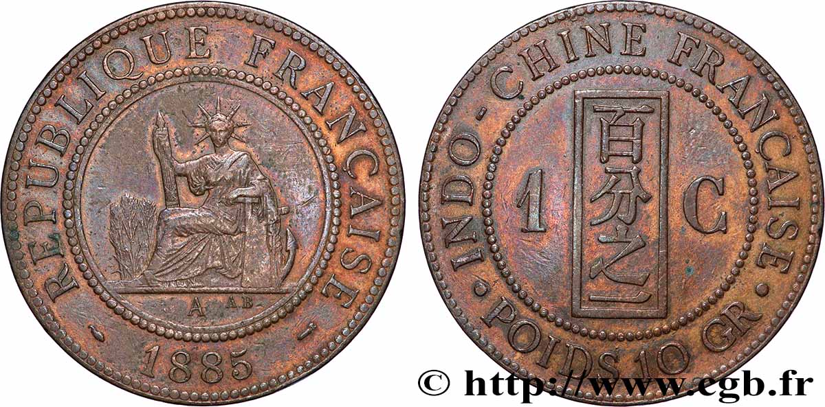 INDOCINA FRANCESE 1 Centième 1885 Paris BB 