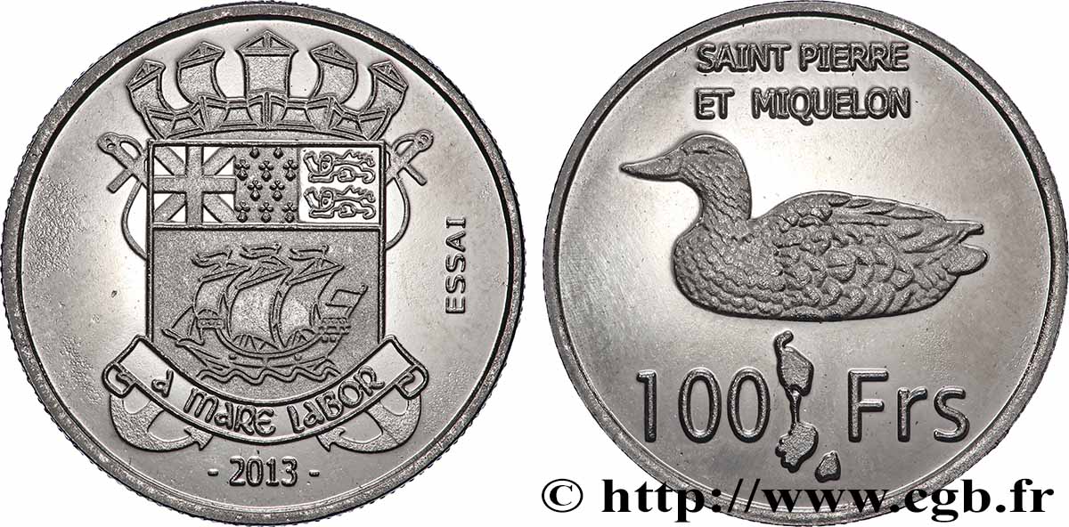 SAINT PIERRE ET MIQUELON Essai 100 Francs 2013  SPL 