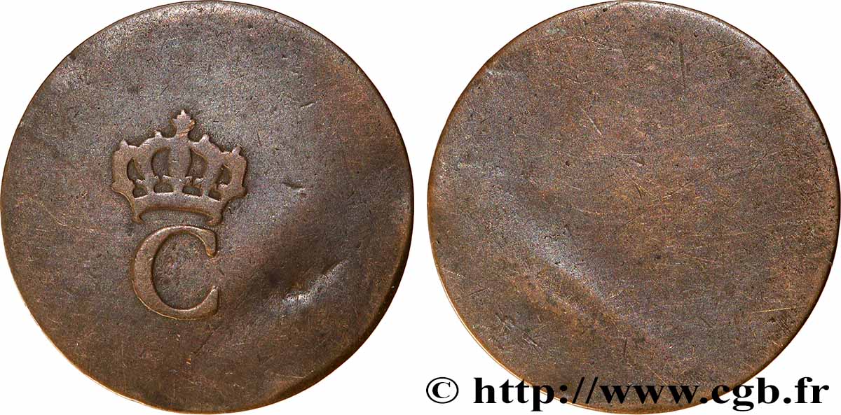 COLONIAS FRANCESAS - LOUIS XVI 1 Sol Tampé ou Estampé (sous marqué) 1er type N.D.  BC+ 