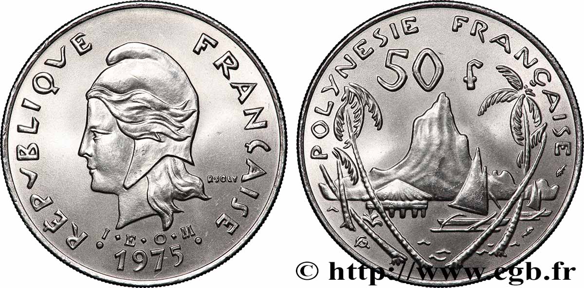 FRANZÖSISCHE-POLYNESIEN 50 Francs I.E.O.M. 1975 Paris VZ 