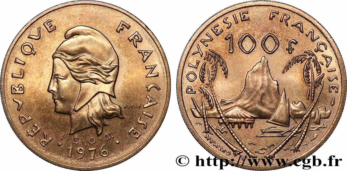 FRANZÖSISCHE-POLYNESIEN 100 Francs I.E.O.M. 1976 Paris VZ 