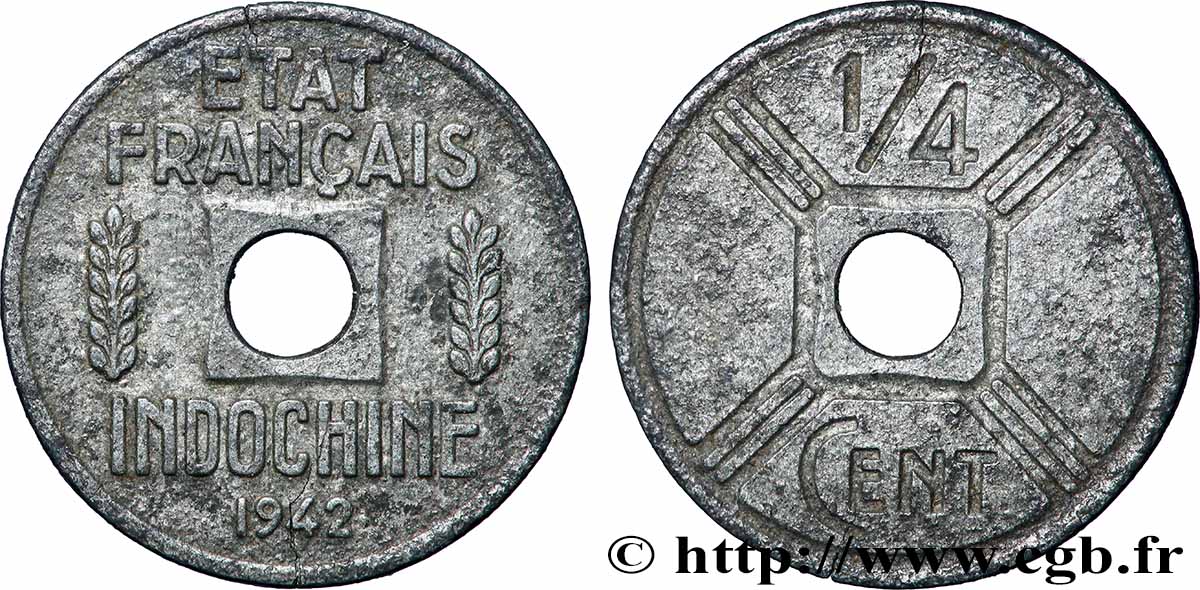 FRANZÖSISCHE-INDOCHINA 1/4 Cent 1942 Osaka SS 