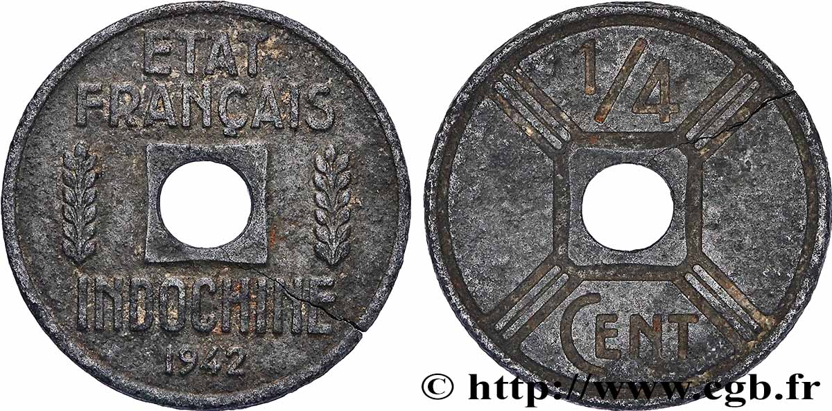 INDOCINA FRANCESE 1/4 Cent 1942 Osaka q.BB 