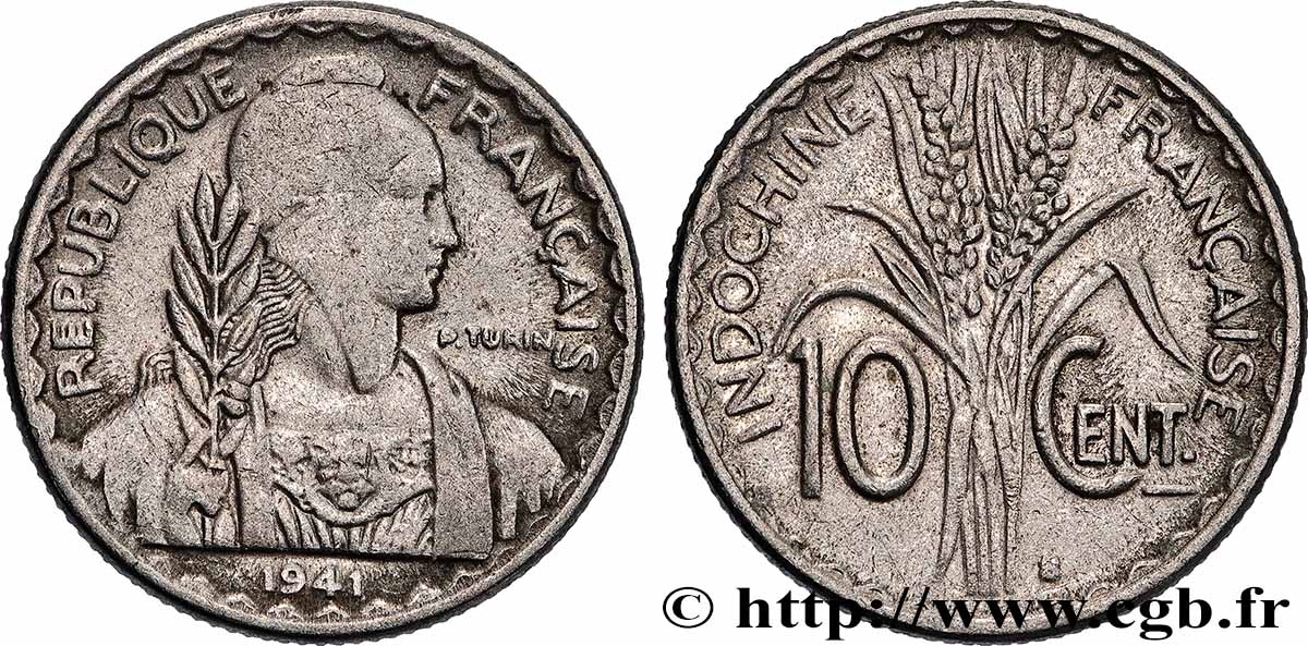 INDOCINA FRANCESE 10 Centièmes 1941 San Francisco q.BB 