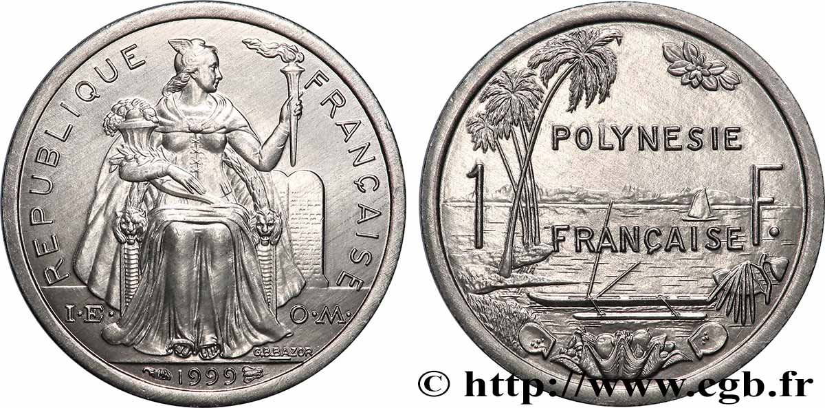 POLYNÉSIE FRANÇAISE 1 Franc I.E.O.M.  1999 Paris SPL 