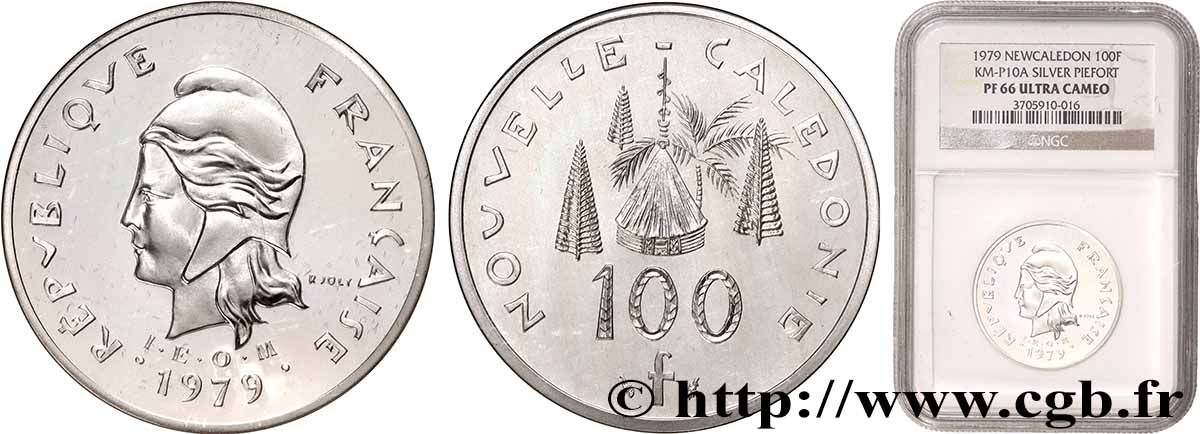 NOUVELLE CALÉDONIE Piéfort 100 Francs I.E.O.M. 1979 Paris FDC66 NGC