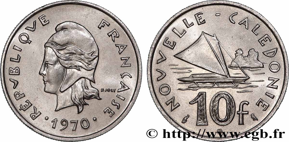 NUOVA CALEDONIA 10 Francs 1970 Paris SPL 