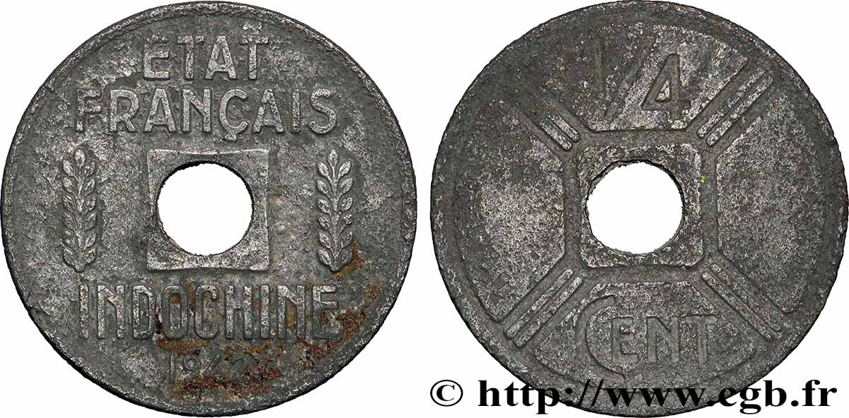 FRANZÖSISCHE-INDOCHINA 1/4 Cent 1942 Osaka fSS 