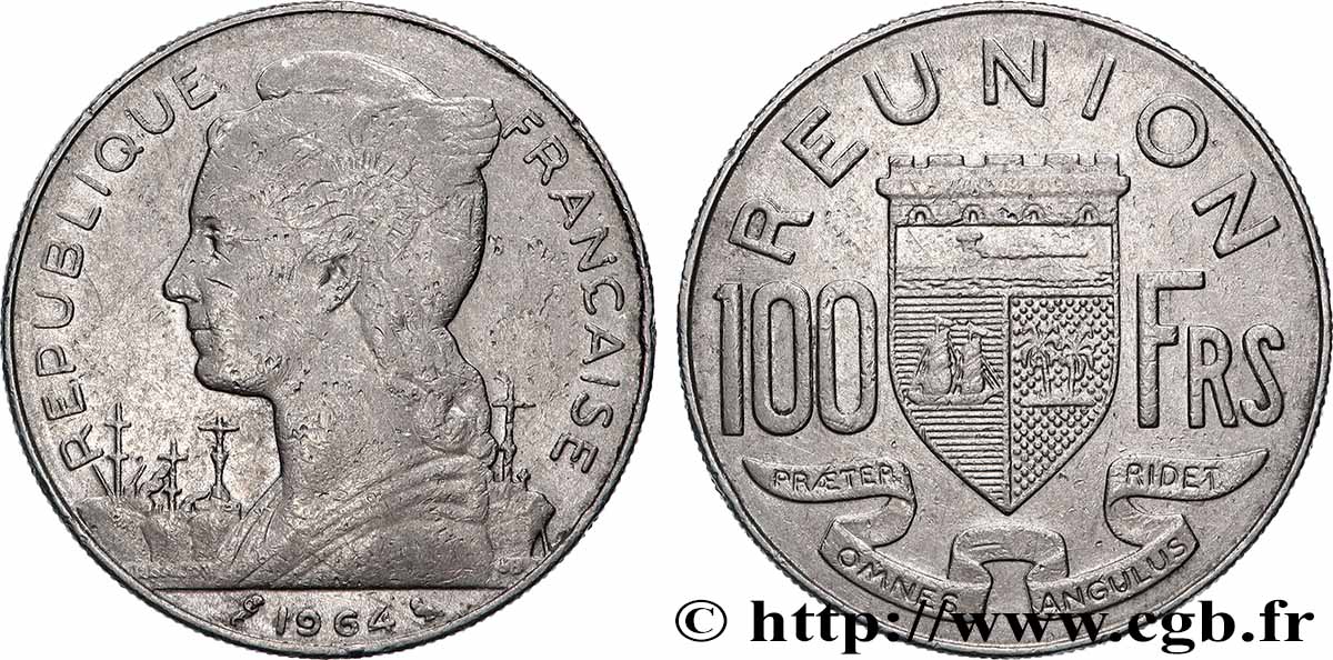 REUNION ISLAND 100 Francs 1964 Paris VF 