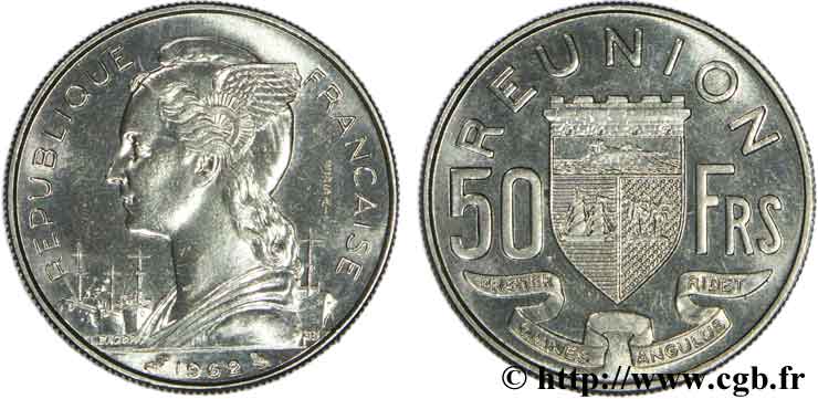 REUNION 50 Francs Essai 1962 Paris MS 