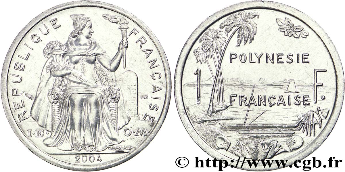 FRANZÖSISCHE-POLYNESIEN 1 Franc I.E.O.M.  2004 Paris fST 