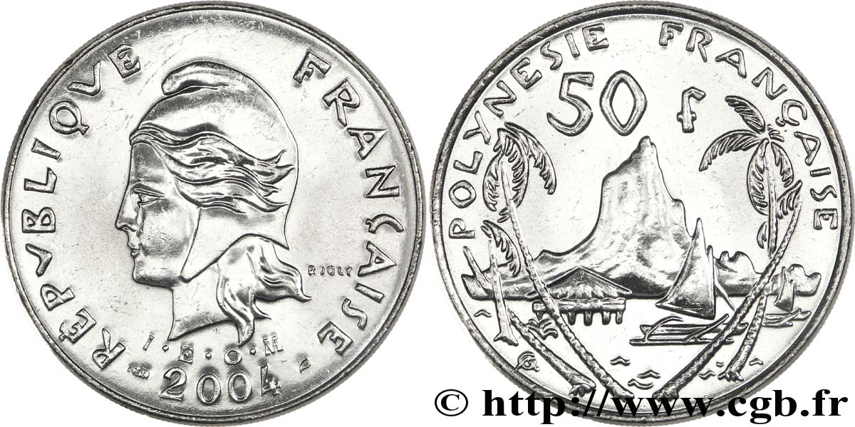 FRENCH POLYNESIA 50 Francs I.E.O.M. Marianne 2004 Paris MS 