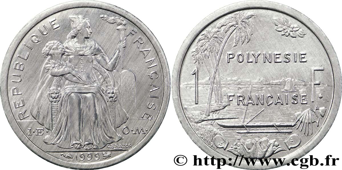 FRANZÖSISCHE-POLYNESIEN 1 Franc I.E.O.M.  1999 Paris fST 