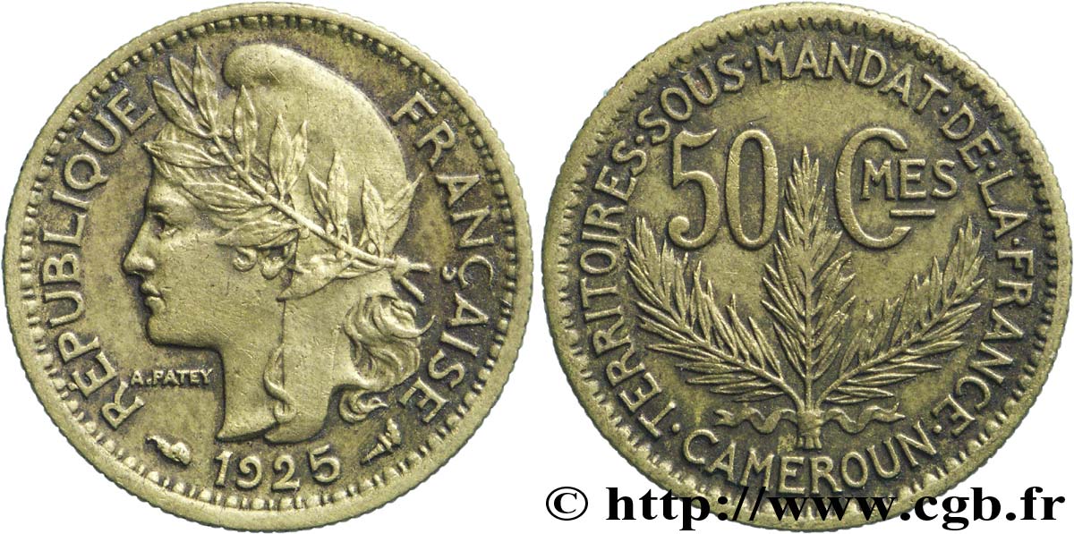 CAMERUN - Mandato Francese 50 Centimes 1925 Paris SPL 