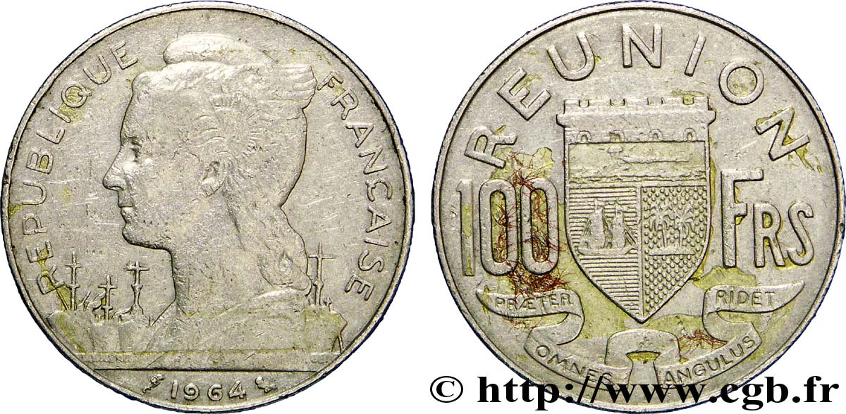 REUNION INSEL 100 Francs 1964 Paris S 
