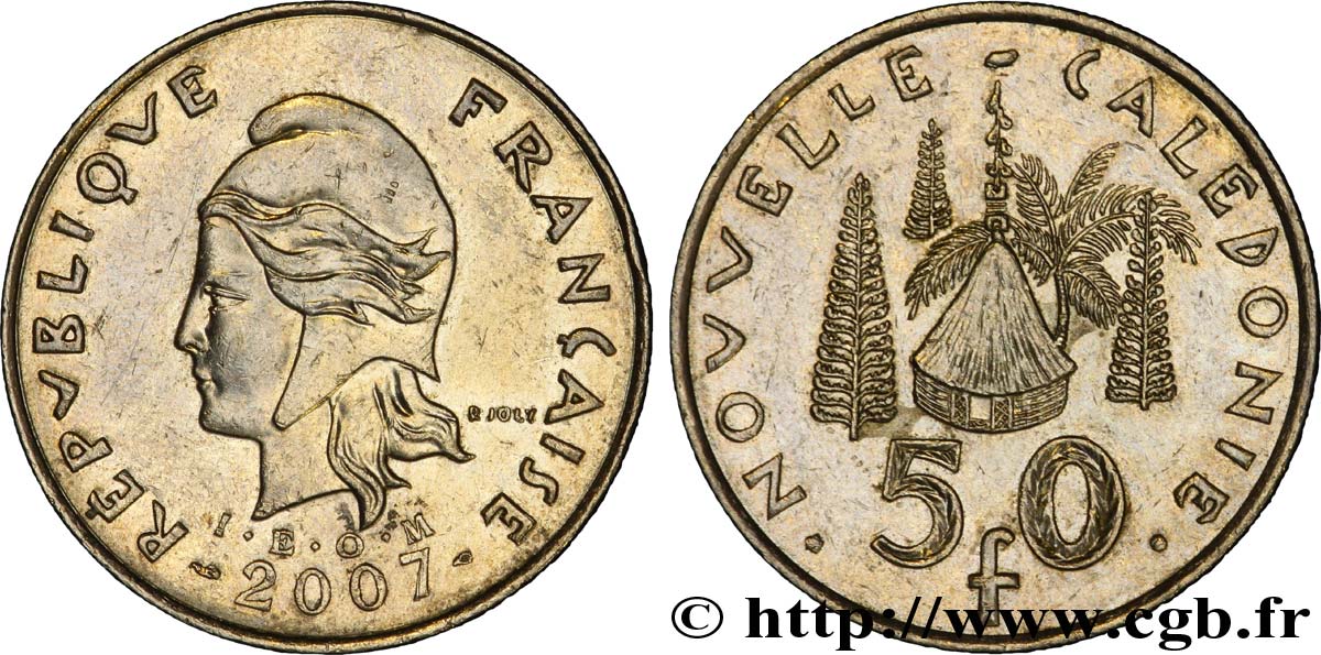 NUOVA CALEDONIA 50 Francs I.E.O.M Marianne 2007 Paris BB 