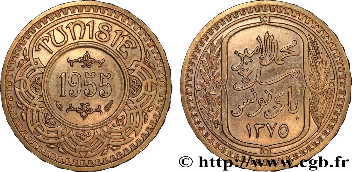 TUNISIA - French protectorate 100 Francs or 1955 Paris AU 